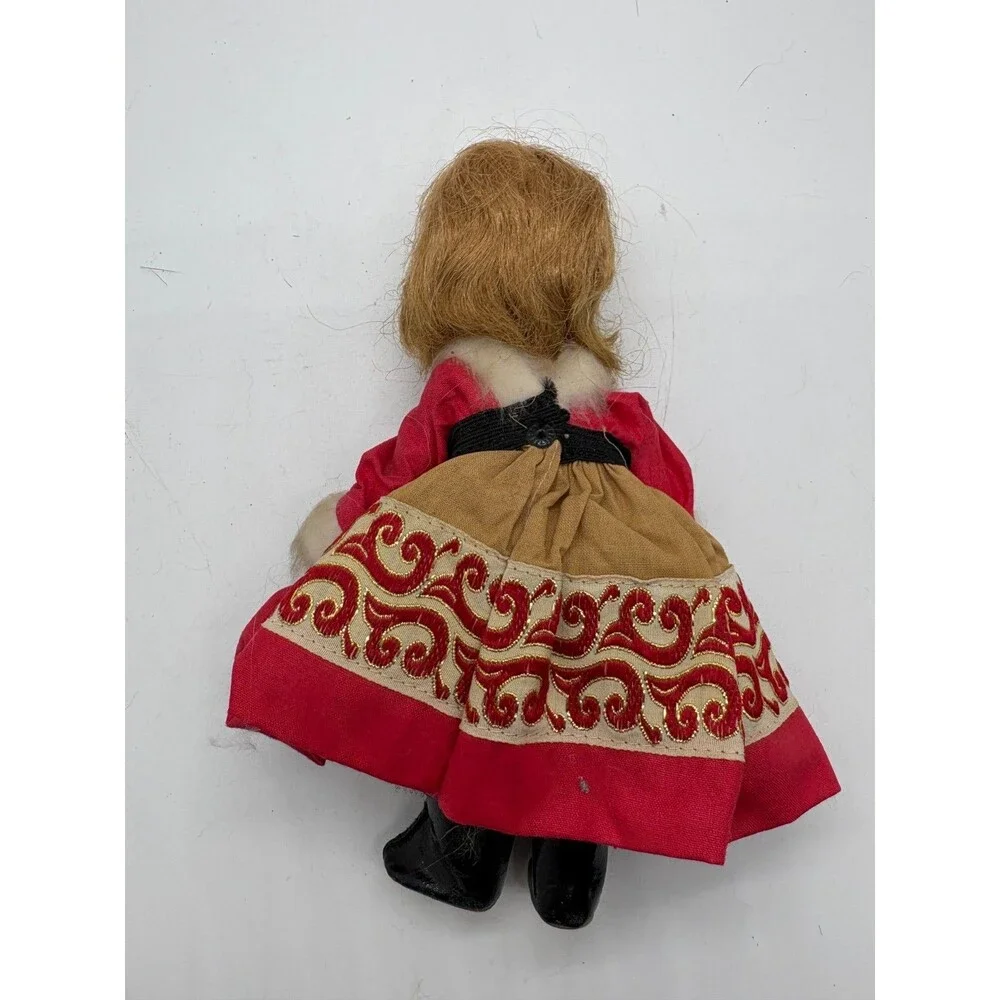Vintage Vogue Doll Ginny Fashion Doll Sleep Eyes Red Ethnic Costume Black Boots